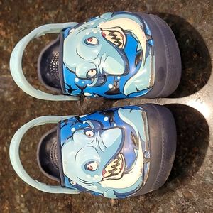 Shark Crocs with Light Up Eyes- Toddler Size 9
